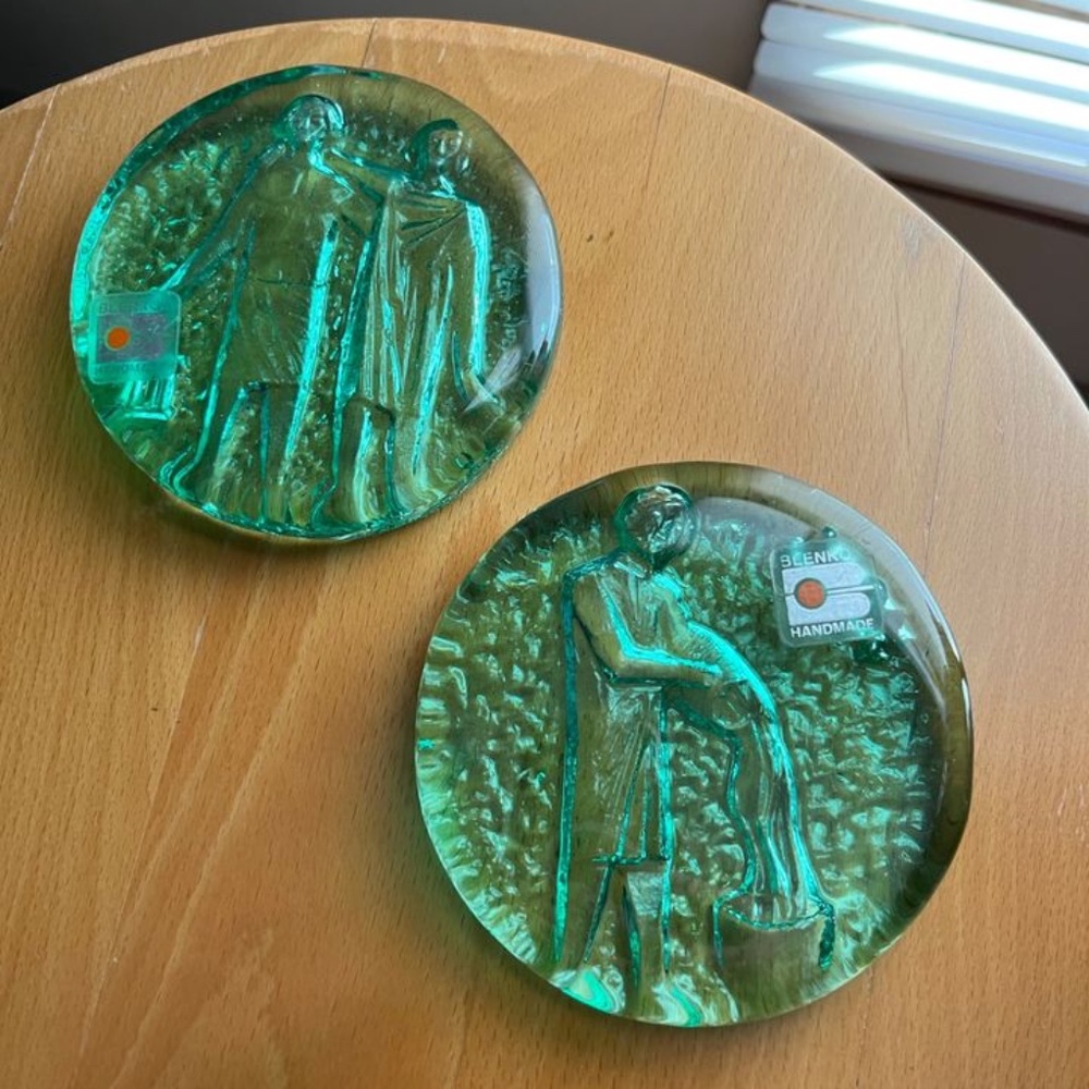 Blenko Aquarius and Gemini Paperweights/price per paperweight
